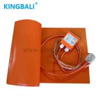 Kingbali 24v 12v 120v 220v 200 degree flexible silicone rubber heating plate heater with thermostat