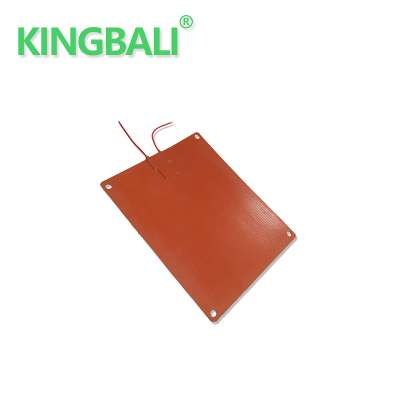 Kingbali 24v 12v 120v 220v 200 degree flexible silicone rubber heating plate heater with thermostat